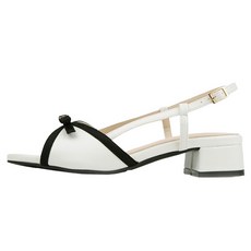 분홍코끼리 여성용 베로나 리본 배색 샌들 4cm