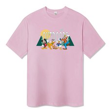 일루소 남녀공용 디즈니 아웃도어 미키 반팔 면 티셔츠