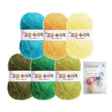 yarna 고흐 수세미 80g x 6p + 무료도안 A 명화컨셉 세트, 7 오베르 근교 들판, 1세트