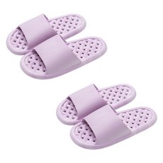 블럭마트 여성용 빠른건조 물빠짐 욕실화, 퍼플, 2개