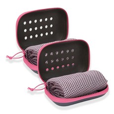 甜蜜商店 濕式運動涼感毛巾, 粉紅色, 2個