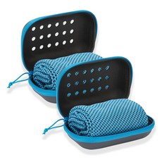 甜蜜商店 濕式運動涼感毛巾, 藍色, 2個