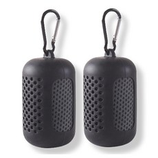 Dalcom商店攜帶式運動毛巾, 黑色, 2個