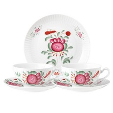 Tettau 摩卡杯 0.14L x 2p + 杯盤 2p + 16cm 圓盤 5件組, Amina Rose, 1套, 5種
