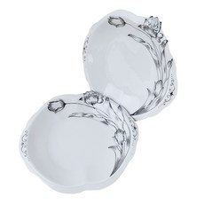 Kitchen-Art Sorel白金陶瓷淺盤 小, 白色, 2個