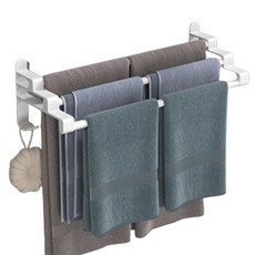 소니오 무타공 레이어 욕실 다용도 수건걸이, 04 화이트 3단, 1개