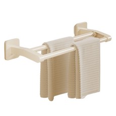 Sonio免打孔方形浴室多功能毛巾架, 1個, 07 奶油雙份