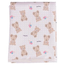 한스네이처 유아용 오가닉 양면 리버시블 방수매트, 양면 곰돌이, 1개