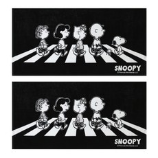 송월타월 스누피 로드 76비치 타올, 검정, 2개