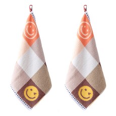 unhev 可愛毛巾 34 x 74 cm, 05 橘棕色 微笑, 2個