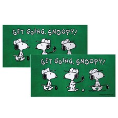 Songwol 松月 史努比海灘巾 76 x 152 cm, 綠色, 2個