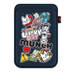 뭉크 디자인 맥세이프 포인트라벨 카드지갑, 딥네이비, 1개