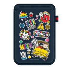 모란카노 뭉크 맥세이프 2배 자력 포인트라벨 휴대폰 카드포켓, 딥네이비 뭉크 헬로, 1개