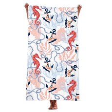 unhave 彩色沙灘巾 70 x 150 cm, 14 海馬, 1個