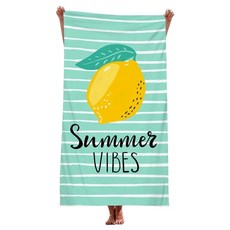 unhave 彩色沙灘巾 70 x 150 cm, 28 檸檬, 1個