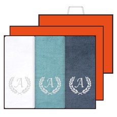 Songwol 松月 抗菌Ace棉質洗臉巾3件組禮盒 150g 30支紗 + 提袋, 隨機出貨(毛巾、購物袋), 1套