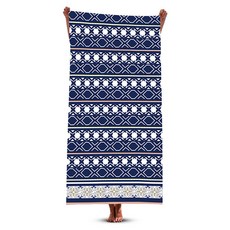 unhave 幾何沙灘巾 70 x 150 cm, 01 藍色, 1個