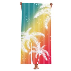 unhave 多彩沙灘巾 70 x 150 cm, 08 棕櫚樹, 1個