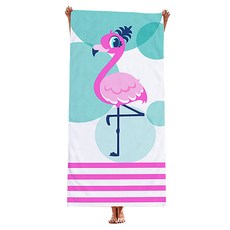 unhave 多彩沙灘巾 70 x 150 cm, 02 紅鶴, 1個