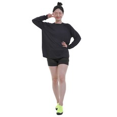 ILLUSO 女款寬鬆版長袖防磨衣上衣 + 三分層搭短褲套組