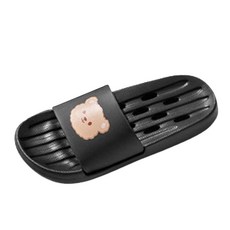 닌샵 곰돌이 미끄럼 방지 욕실화, 블랙, 1개