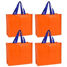 에스앤큐 분리수거 다용도 타포린백 대형 42 x 40 x 25 cm, 오렌지, 4개