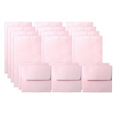 한지 미니 레인보우 편지지 12p + 봉투 6p 세트, 스위트핑크, 1세트