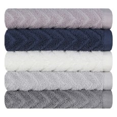 Songwol 松月 毛巾 人字紋飯店洗臉巾 170g x 5款組 30支精梳棉, 混色, 1套