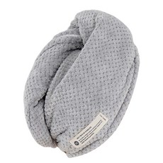 다정다감 빨리 마르는 극세사 투버튼 헤어터번 65 x 26 cm, 그레이, 1개