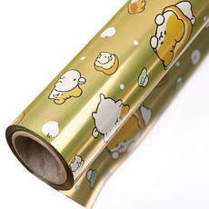 POPO FANCY 漢奇塑膠鍍膜捲筒包裝紙, 吃播黃, 1個