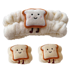 다정다감 캐릭터 세안 헤어밴드 19 x 5 cm + 손목밴드 2p, 식빵, 1세트