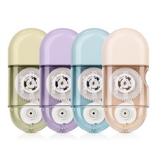 deLi 得力 膠囊透明迷你修正帶4入組 71508, 白色, 藍色, 綠色, 紫色, 1套