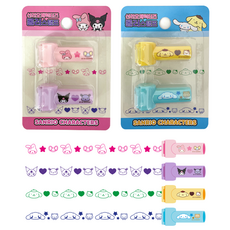 三麗鷗角色滾輪印章 大耳狗 菠蘿麵包公主 2種+美樂蒂 库洛米 2種組, 綠色, 藍色, 粉紅色, 紫色, 1套