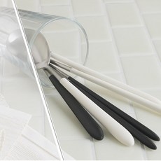 GOLDEN BELL 羅馬夫妻餐具組, 黑色, 白色, 湯匙 2p + 筷子 2p, 1套