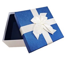 홀마크 리본 정사각형 선물상자 중, 블루, 1개