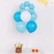 微笑糖果雛菊氣球插座組, 2套, 藍色