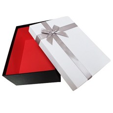 Hallmark 緞帶長方形禮物盒 中, 白色, 1個