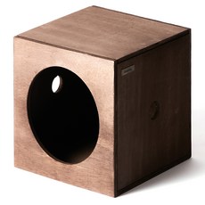 kmmmmm 貓咪手工木製方塊圓形躲貓貓屋, 1個, 新紫檀