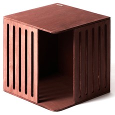 kmmmm 고양이 수제작 나무 숨숨집 창살형, 초코브라운, 1개