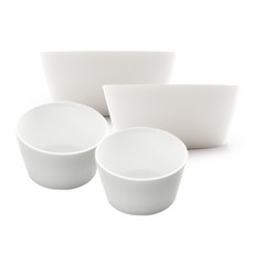 PRELUDE Neo Bone現代Jen飯碗 2入+湯碗 2入組, 白色, 1組, 中碗 2入+大碗 2入