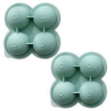 廚房Daom 矽膠圓形4格製冰盒, 深綠色, 2個