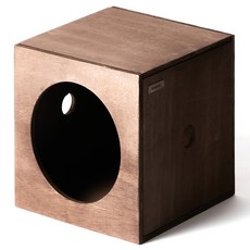 케이엠엠엠엠 고양이 큐브형 수제작 나무 숨숨집, 뉴자단, 1개