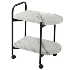 제이라이프 너티 2단 우드 이동식 테이블 아치, 대리석화이트 아치