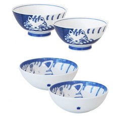 廚房Daom貓咪飯碗 4人組, 中碗 2入+大碗 2入, Dora貓咪款, 1組