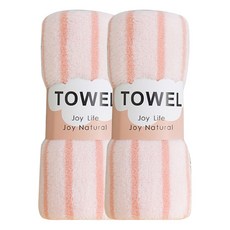 소니오 스트라이프 소프트 핸드타월 30 x 75 cm, 01 핑크, 2개