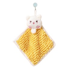 소니오 클라우드 셔닐 소프트 핸드타월 22 x 22 cm, 03 옐로우 캣, 1개