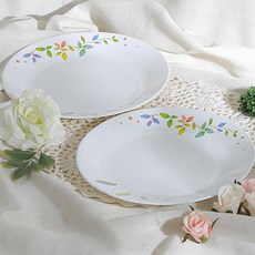 Corelle Brands 康寧餐具 浪漫花園圓形大餐盤, 2個, 單品, 混合色