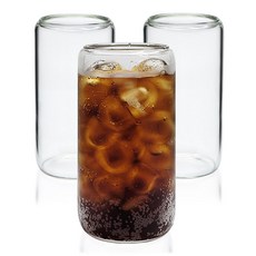 미르코리아 다이아 글라스 비어캔 내열 유리컵 500ml, 3개