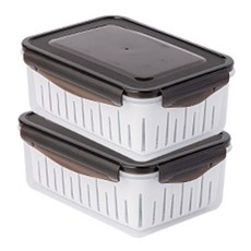 Nanu Dam 經典瀝水籃密封盒 2L, 2個, 單品