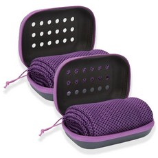 甜蜜商店 濕式運動涼感毛巾, 紫色, 2個